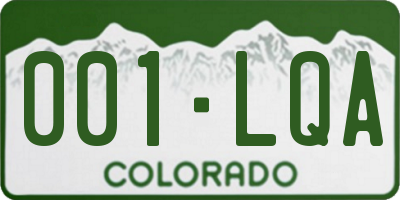 CO license plate 001LQA