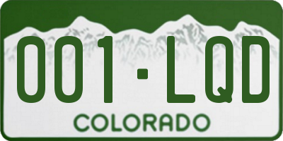 CO license plate 001LQD