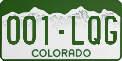 CO license plate 001LQG