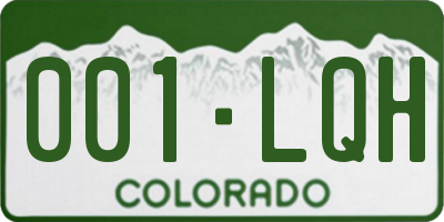 CO license plate 001LQH