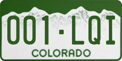 CO license plate 001LQI