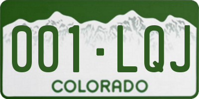 CO license plate 001LQJ