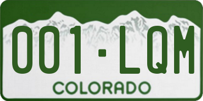 CO license plate 001LQM