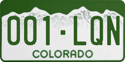 CO license plate 001LQN