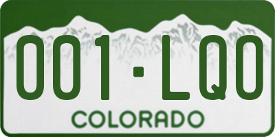 CO license plate 001LQO