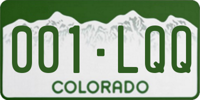 CO license plate 001LQQ