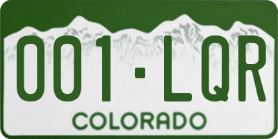 CO license plate 001LQR