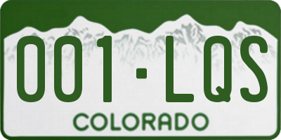 CO license plate 001LQS