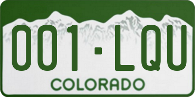 CO license plate 001LQU