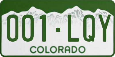 CO license plate 001LQY