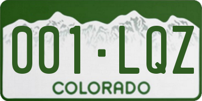 CO license plate 001LQZ