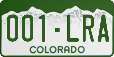 CO license plate 001LRA