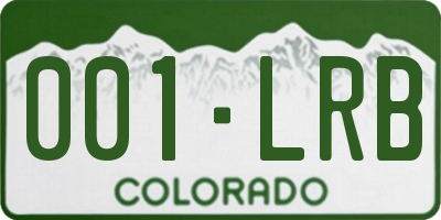 CO license plate 001LRB