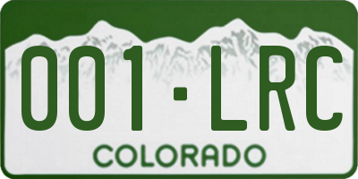 CO license plate 001LRC