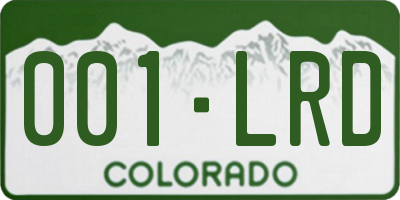 CO license plate 001LRD