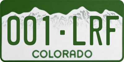 CO license plate 001LRF