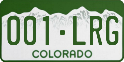 CO license plate 001LRG