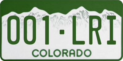 CO license plate 001LRI