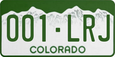 CO license plate 001LRJ