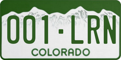 CO license plate 001LRN