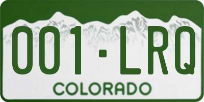 CO license plate 001LRQ