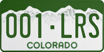 CO license plate 001LRS