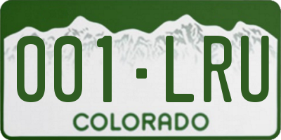 CO license plate 001LRU