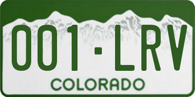 CO license plate 001LRV