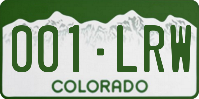 CO license plate 001LRW