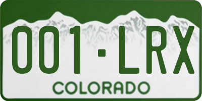 CO license plate 001LRX