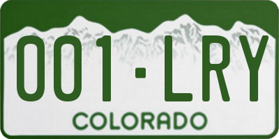 CO license plate 001LRY