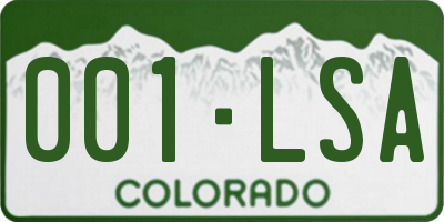 CO license plate 001LSA