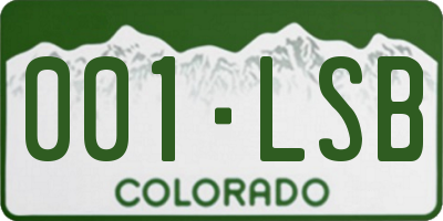 CO license plate 001LSB