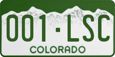 CO license plate 001LSC