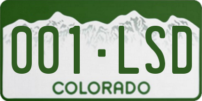 CO license plate 001LSD