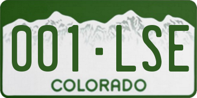 CO license plate 001LSE