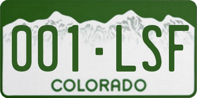 CO license plate 001LSF