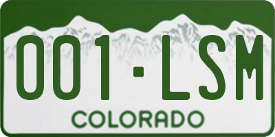 CO license plate 001LSM