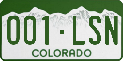 CO license plate 001LSN