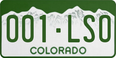 CO license plate 001LSO