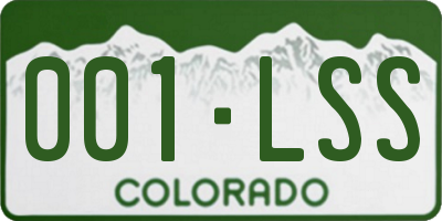 CO license plate 001LSS