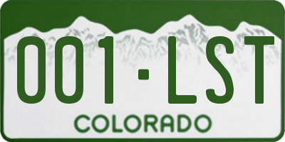 CO license plate 001LST