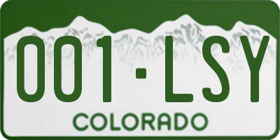 CO license plate 001LSY