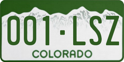 CO license plate 001LSZ