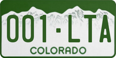 CO license plate 001LTA