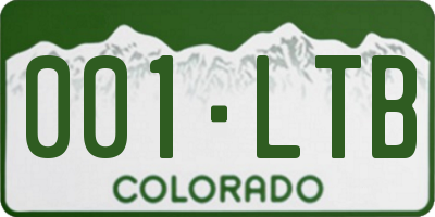 CO license plate 001LTB