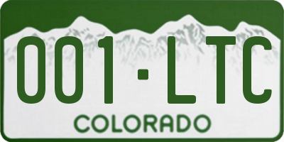 CO license plate 001LTC