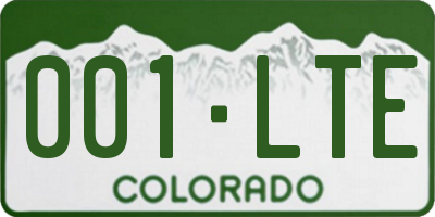 CO license plate 001LTE