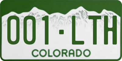 CO license plate 001LTH