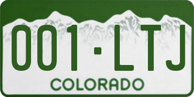 CO license plate 001LTJ